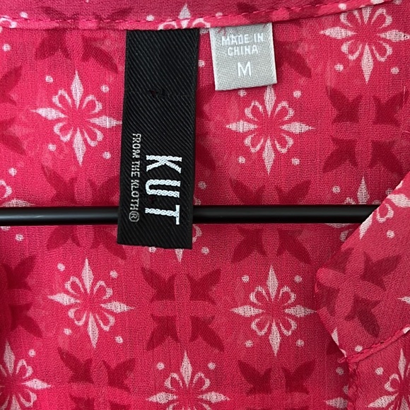 Kut from the Kloth Sheer Pink Tunic Top size M - Picture 5 of 6